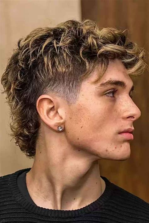 curly mullet fade haircut|modern mullet with fade.